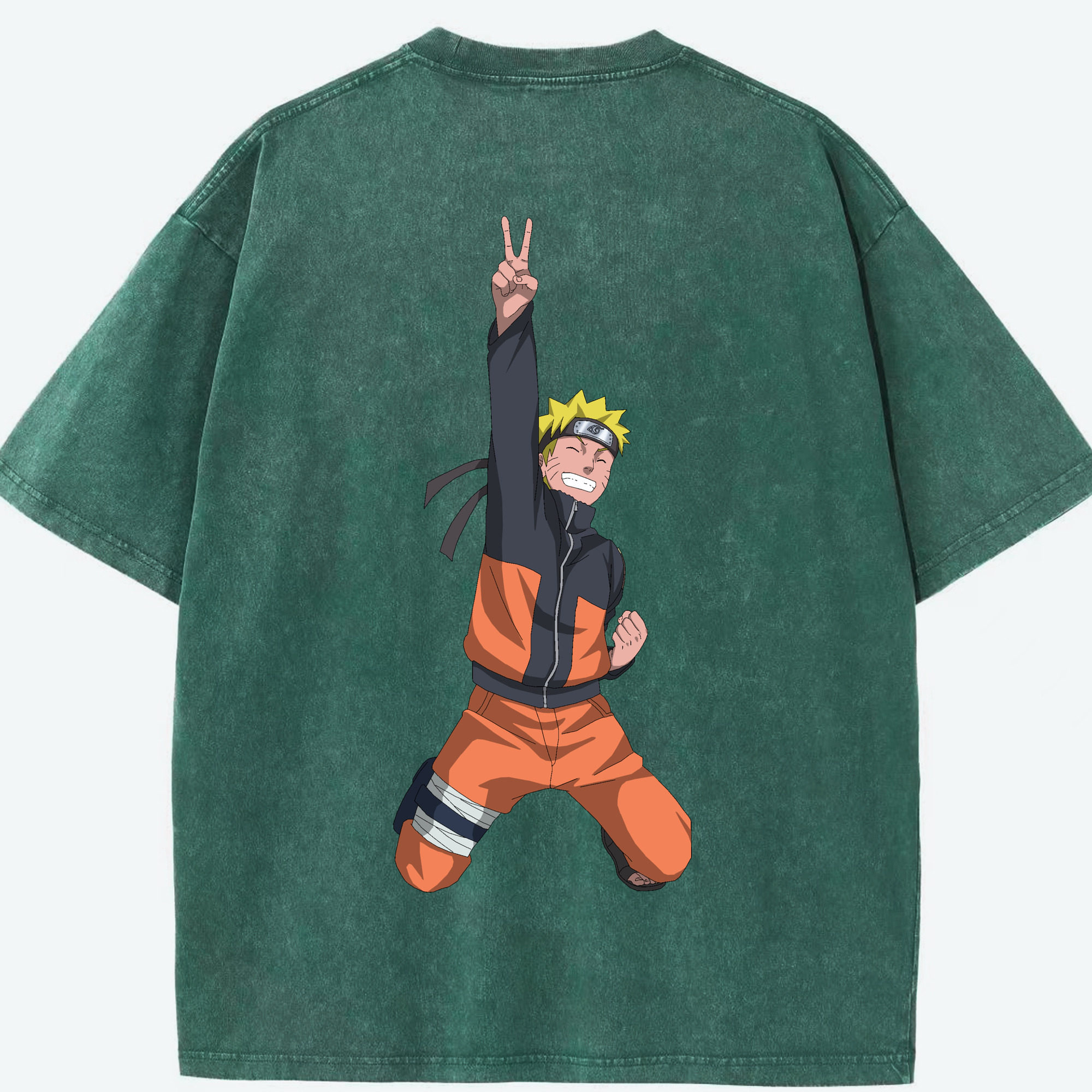 （画像用） NARUTO -ナルト- うずまき ナルト Uzumaki Naruto 綿100% ヴィンテージ風 半袖Tシャツ（背面プリント）